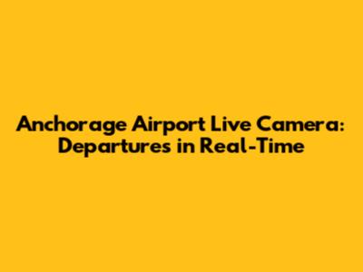 Anchorage Airport Live Camera: Departures in Real-Time