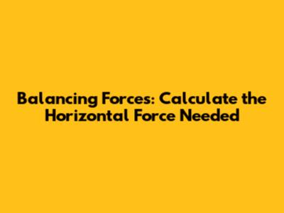 Balancing Forces: Calculate the Horizontal Force Needed