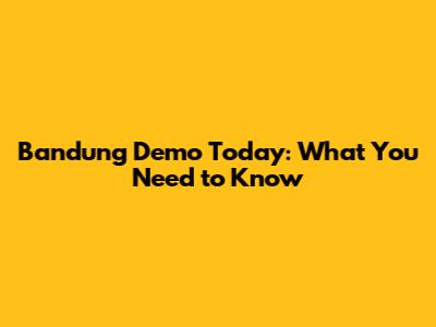 Bandung Demo Today: What You Need to Know