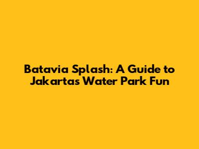 Batavia Splash: A Guide to Jakarta's Water Park Fun
