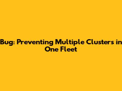 Bug: Preventing Multiple Clusters in One Fleet