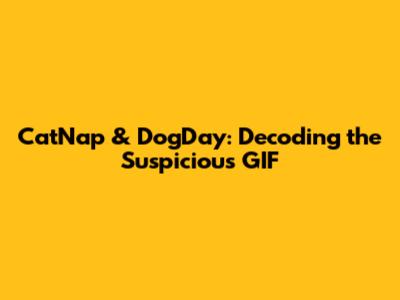 CatNap & DogDay: Decoding the Suspicious GIF