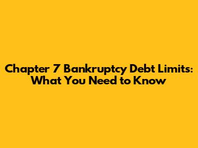 Chapter 7 Bankruptcy Debt Limits: What You Need to Know