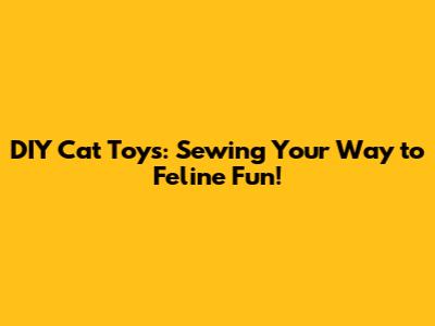 DIY Cat Toys: Sewing Your Way to Feline Fun!