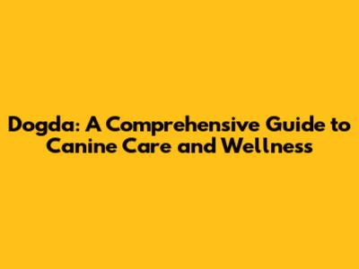 Dogda: A Comprehensive Guide to Canine Care and Wellness