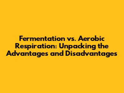 Fermentation vs. Aerobic Respiration: Unpacking the Advantages and Disadvantages