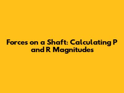 Forces on a Shaft: Calculating P and R Magnitudes