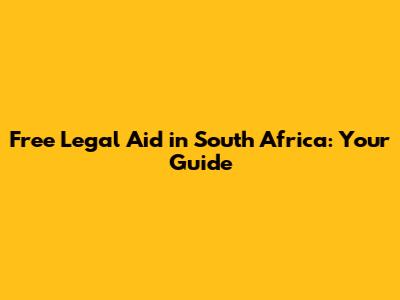 Free Legal Aid in South Africa: Your Guide