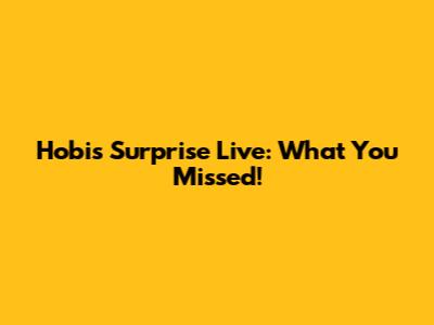 Hobi's Surprise Live: What You Missed!