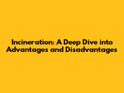 Incineration: A Deep Dive into Advantages and Disadvantages
