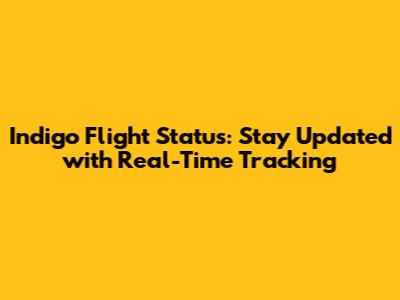 Indigo Flight Status: Stay Updated with Real-Time Tracking