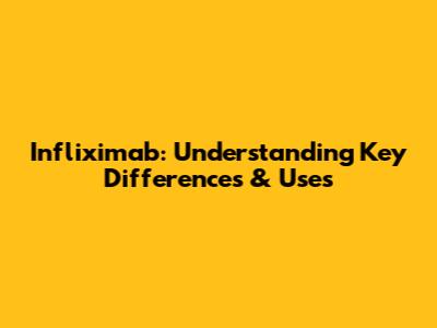 Infliximab: Understanding Key Differences & Uses