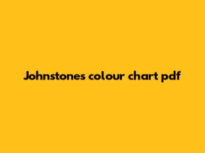 Johnstone's colour chart pdf