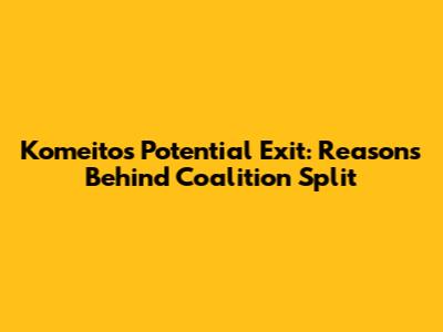 Komeito's Potential Exit: Reasons Behind Coalition Split