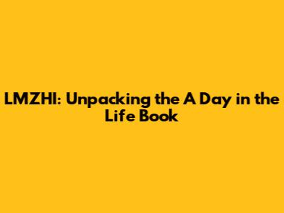 LMZHI: Unpacking the 'A Day in the Life' Book