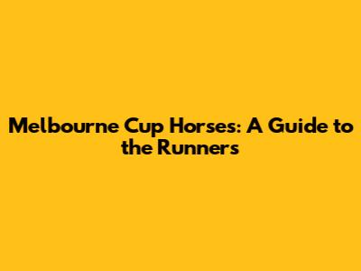 Melbourne Cup Horses: A Guide to the Runners