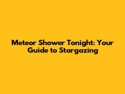 Meteor Shower Tonight: Your Guide to Stargazing