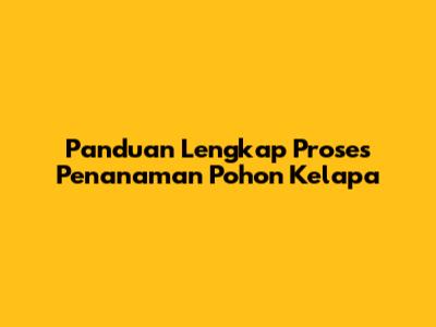 Panduan Lengkap Proses Penanaman Pohon Kelapa