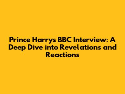 Prince Harry's BBC Interview: A Deep Dive into Revelations and Reactions