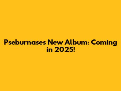 Pseburnase's New Album: Coming in 2025!