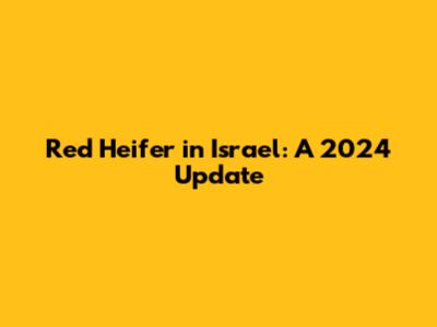 Red Heifer in Israel: A 2024 Update