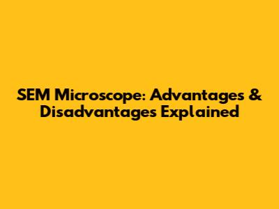 SEM Microscope: Advantages & Disadvantages Explained