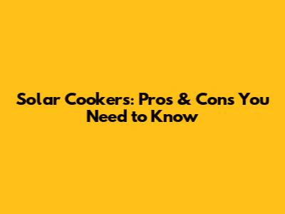 Solar Cookers: Pros & Cons You Need to Know