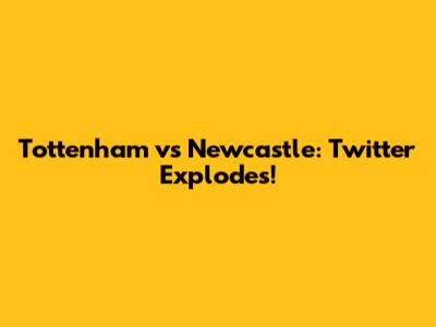 Tottenham vs Newcastle: Twitter Explodes!