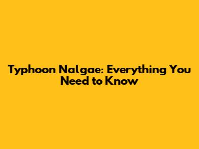 Typhoon Nalgae: Everything You Need to Know