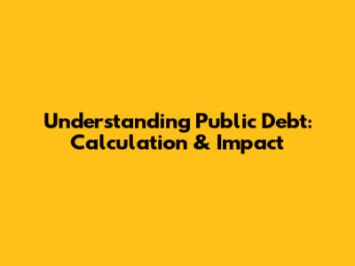 Understanding Public Debt: Calculation & Impact