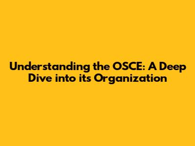 Understanding the OSCE: A Deep Dive into its Organization