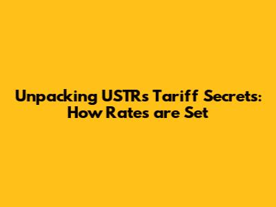 Unpacking USTR's Tariff Secrets: How Rates are Set