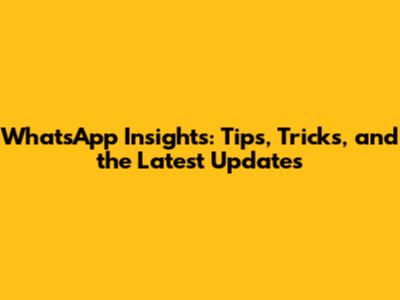 WhatsApp Insights: Tips, Tricks, and the Latest Updates
