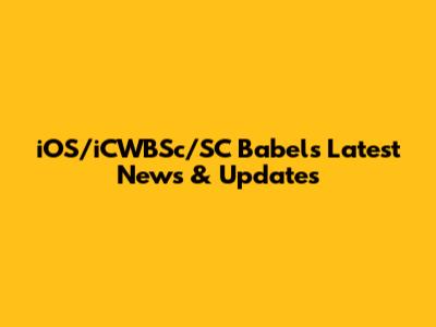 iOS/iCWBSc/SC Babel's Latest News & Updates
