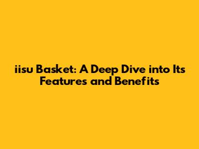 iisu Basket: A Deep Dive into Its Features and Benefits